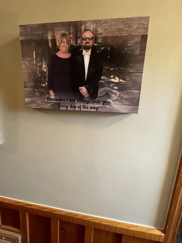 Customer photo review of Husband Memorial Loss of Husband Remembrance Gift Loss of Spouse Sympathy Sign Memorial Sign Bereavement Gift In Memory Memory Gift