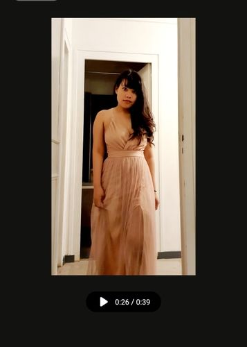 Customer photo review of Kahli V-neck Chiffon Pink Sheer Dress