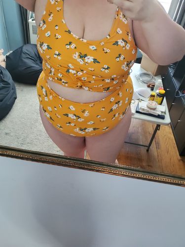 Customer photo review of Bali Reversible Bottoms | Mango/Floral