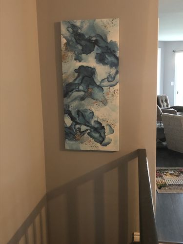 Customer photo review of 'Water Ink' Framed Canvas
