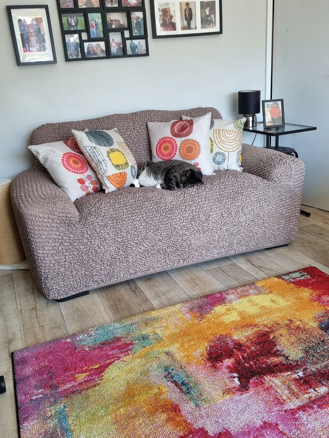 Customer photo review of 2 Seater Sofa Cover - Choco  Microfibra