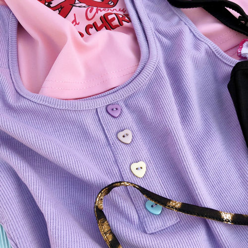 Customer photo review of Heart Button Ribbed Top