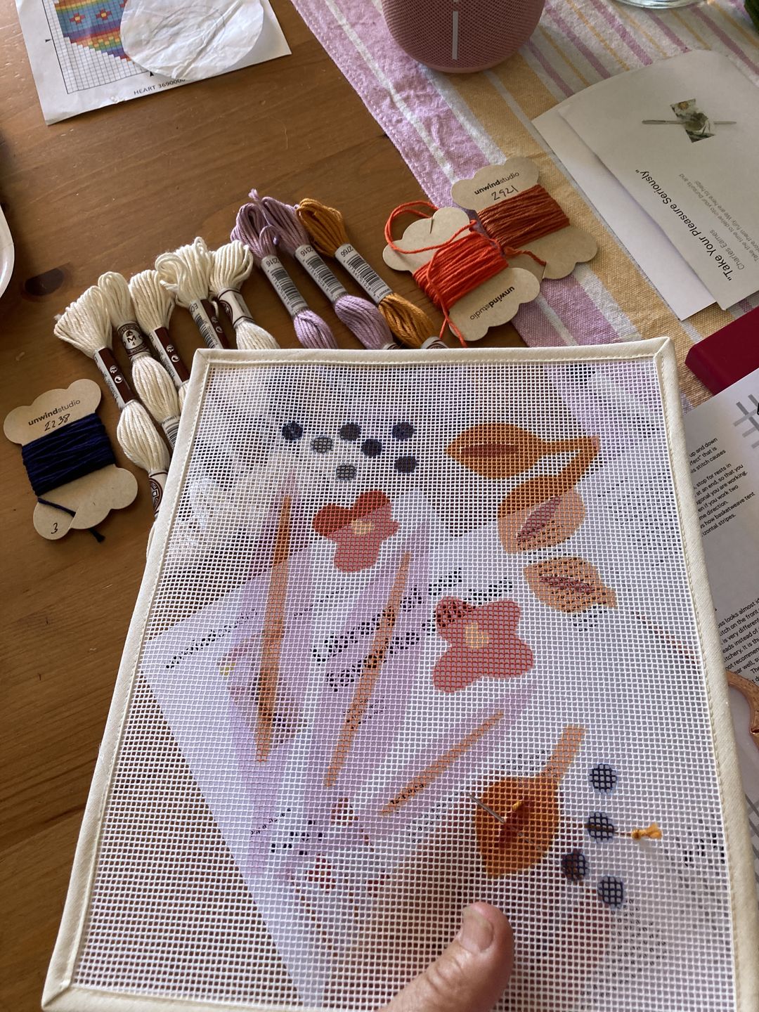 Customer photo review of Paper Flowers Beginner Needlepoint Kit