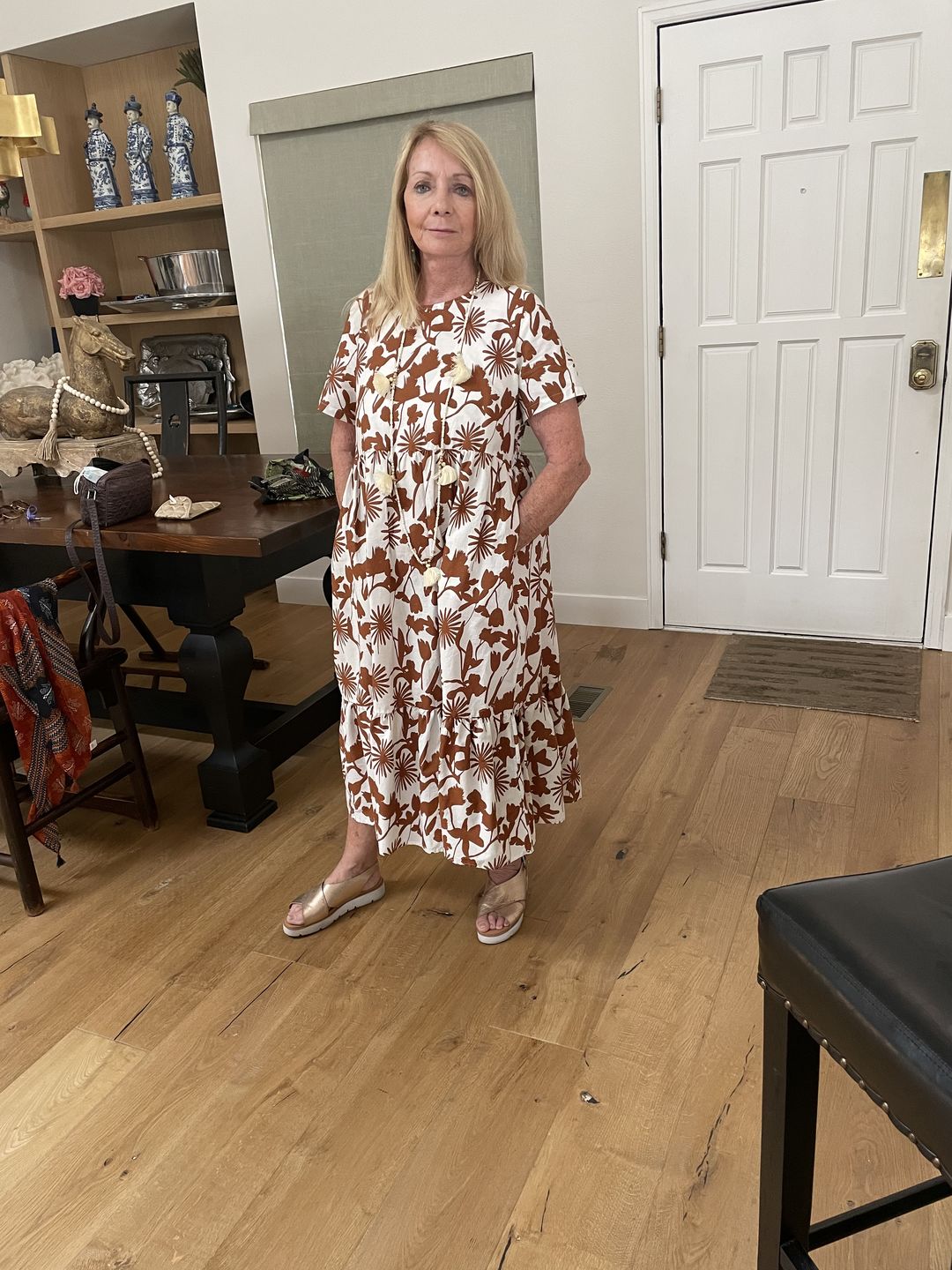 Customer photo review of Plus Size - 100% Cotton Women O-neck Floral Dress