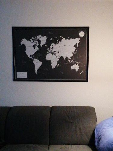 Customer photo review of DIE WELTKARTE - Memoboard / Pinnwand Weltkarte mit magnetischen Pins