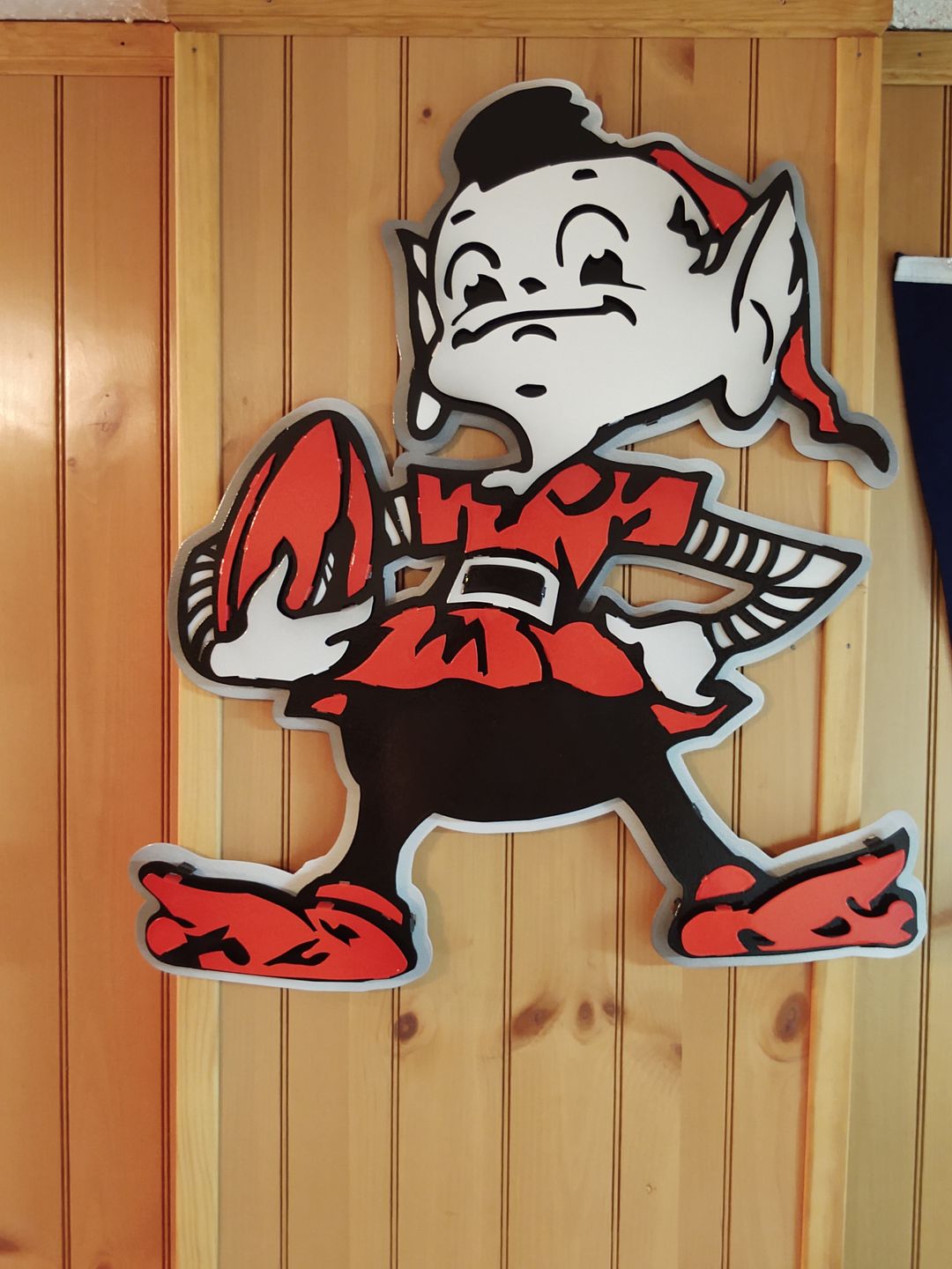 Customer photo review of Cleveland Browns "Brownie" 3D Vintage Metal Wall Art