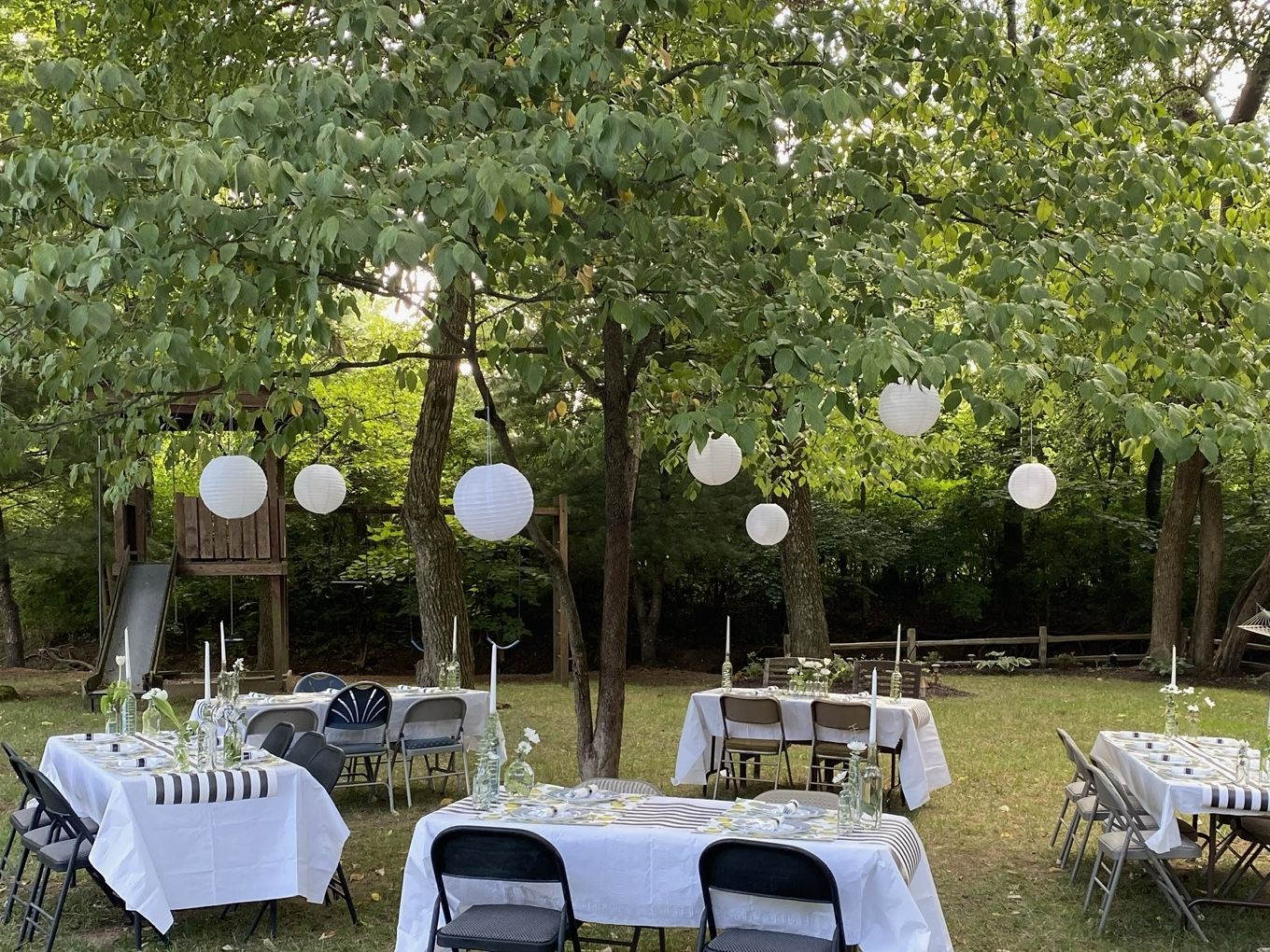 Customer photo review of MoonBright Warm White Paper Lantern 10pc Party Pack with Remote Controlled LED Lights Included
