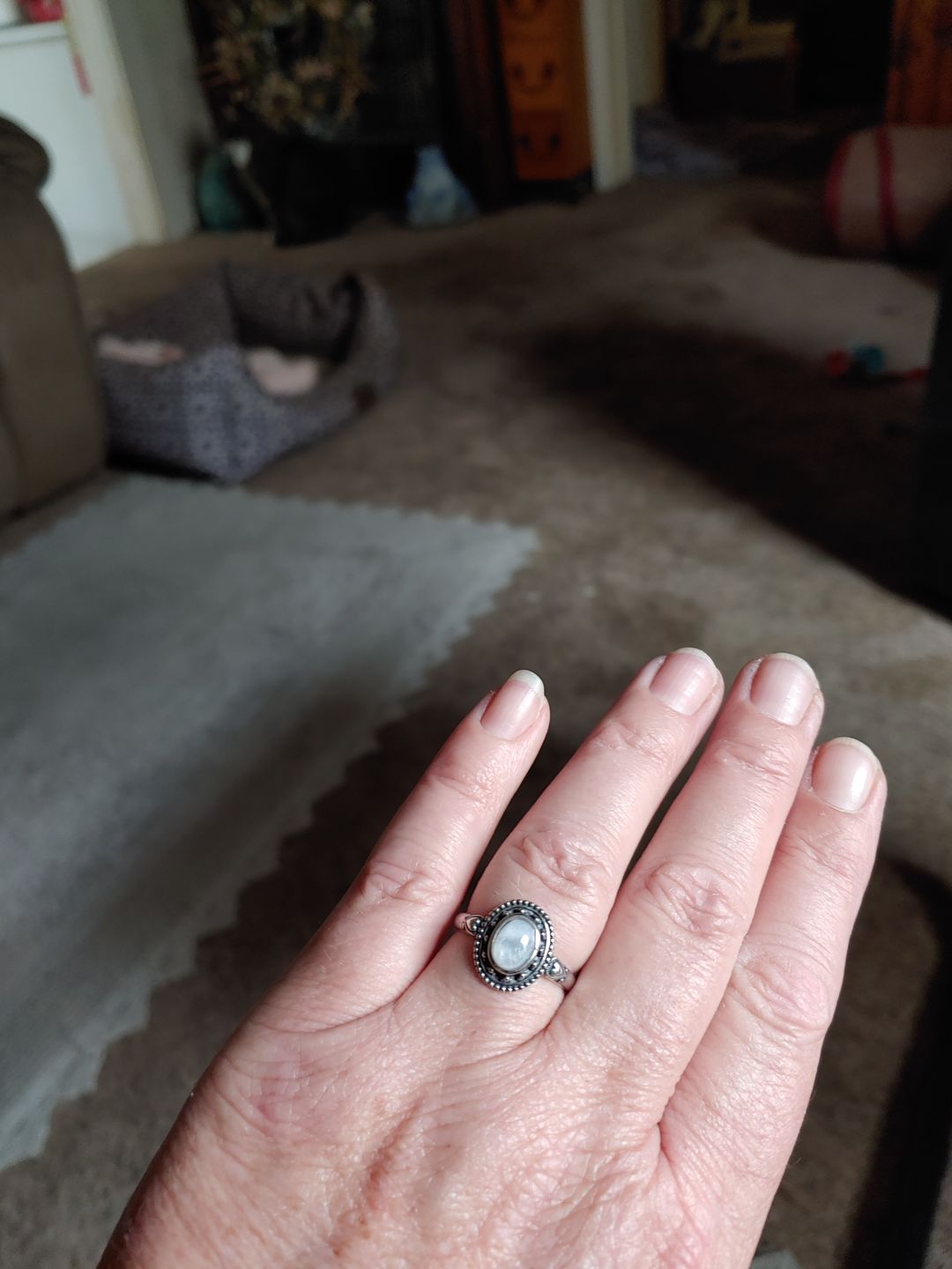 Customer photo review of Smoky Moonstone Statement Ring