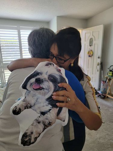 Customer photo review of Create A Custom Dog Pillow