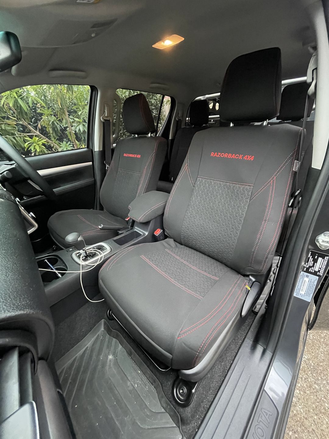 Customer photo review of Toyota HiLux 8th Gen Premium Neoprene 2x Front Seat Covers (Made to Order)