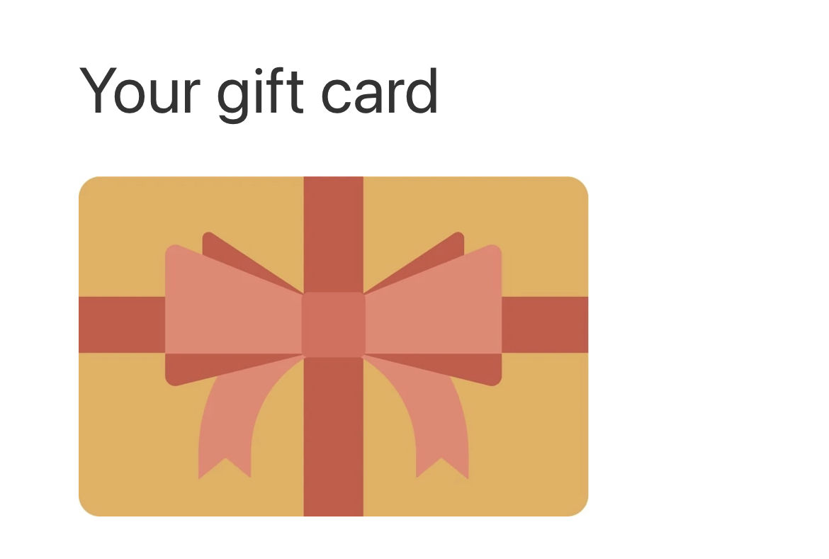 Customer photo review of Gift Card