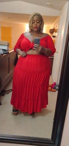 Customer photo review of Rebdolls "Little Lies" Tiered Maxi Skirt