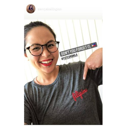 Customer photo review of Filipina Statement Embroidered Crop Shirt