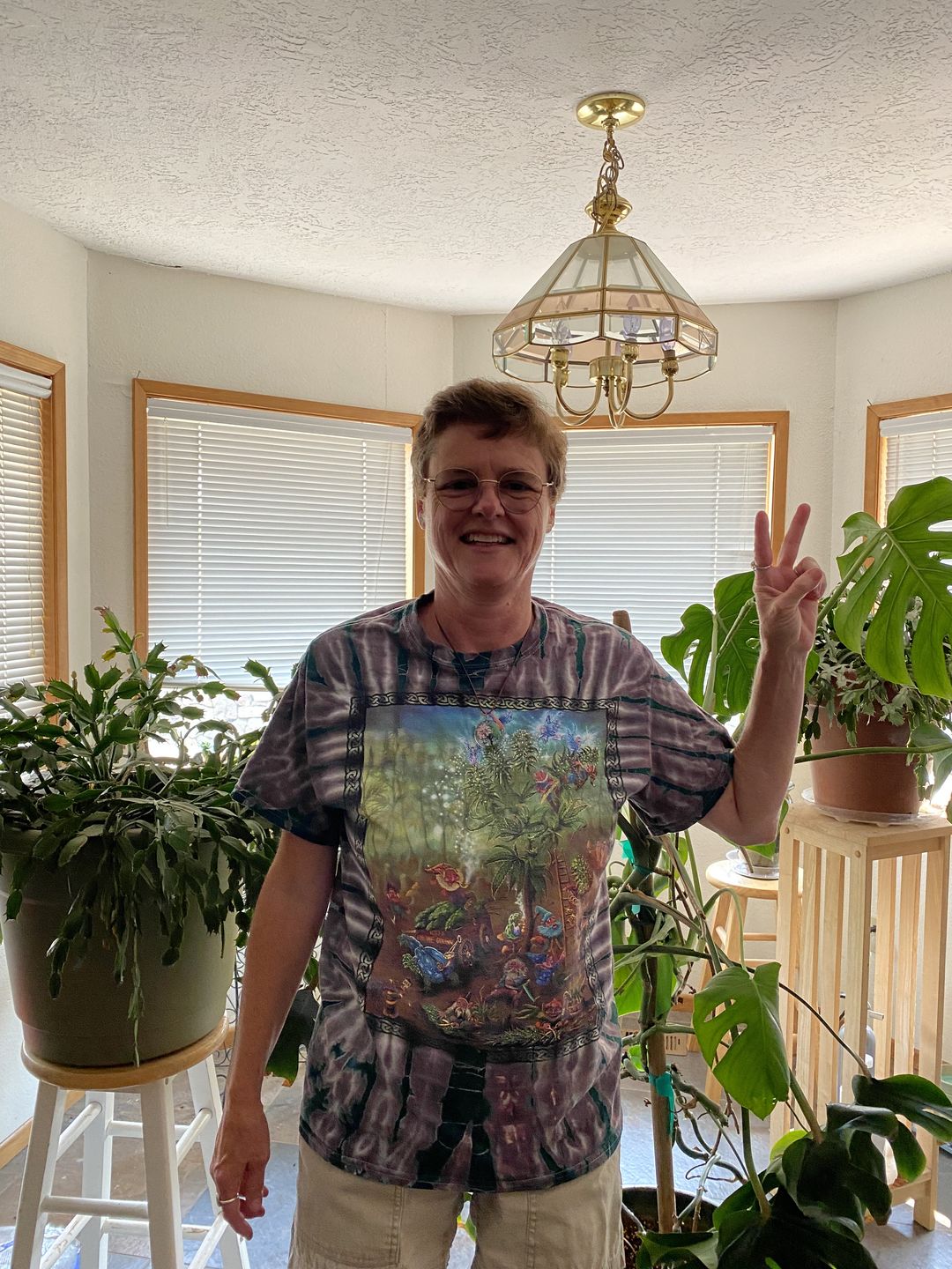 Customer photo review of Tie Dye Gnome Grown Herb T Shirt