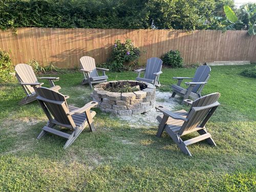 Customer photo review of Set of 6 - DuraWeather Poly® King Size Folding Adirondack Chair with Built-in Cup Holders (24+ Color Options)