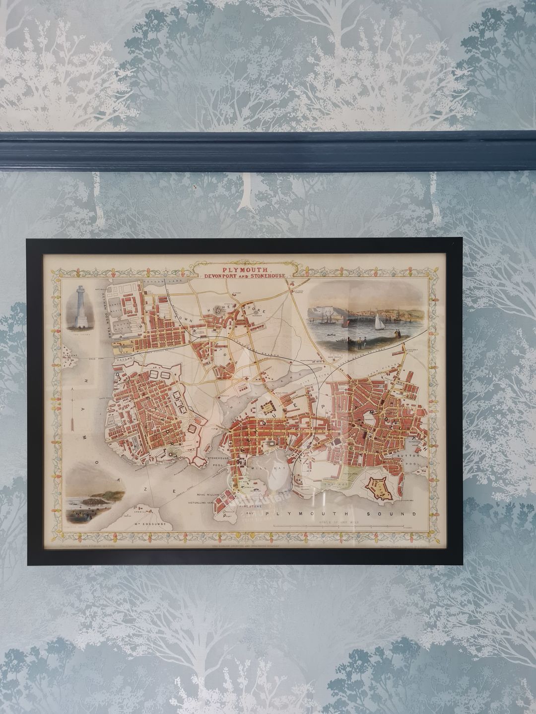 Customer photo review of Old Monochrome Map of Plymouth in 1851 by Tallis, Rapkin - Stonehouse, Devonport