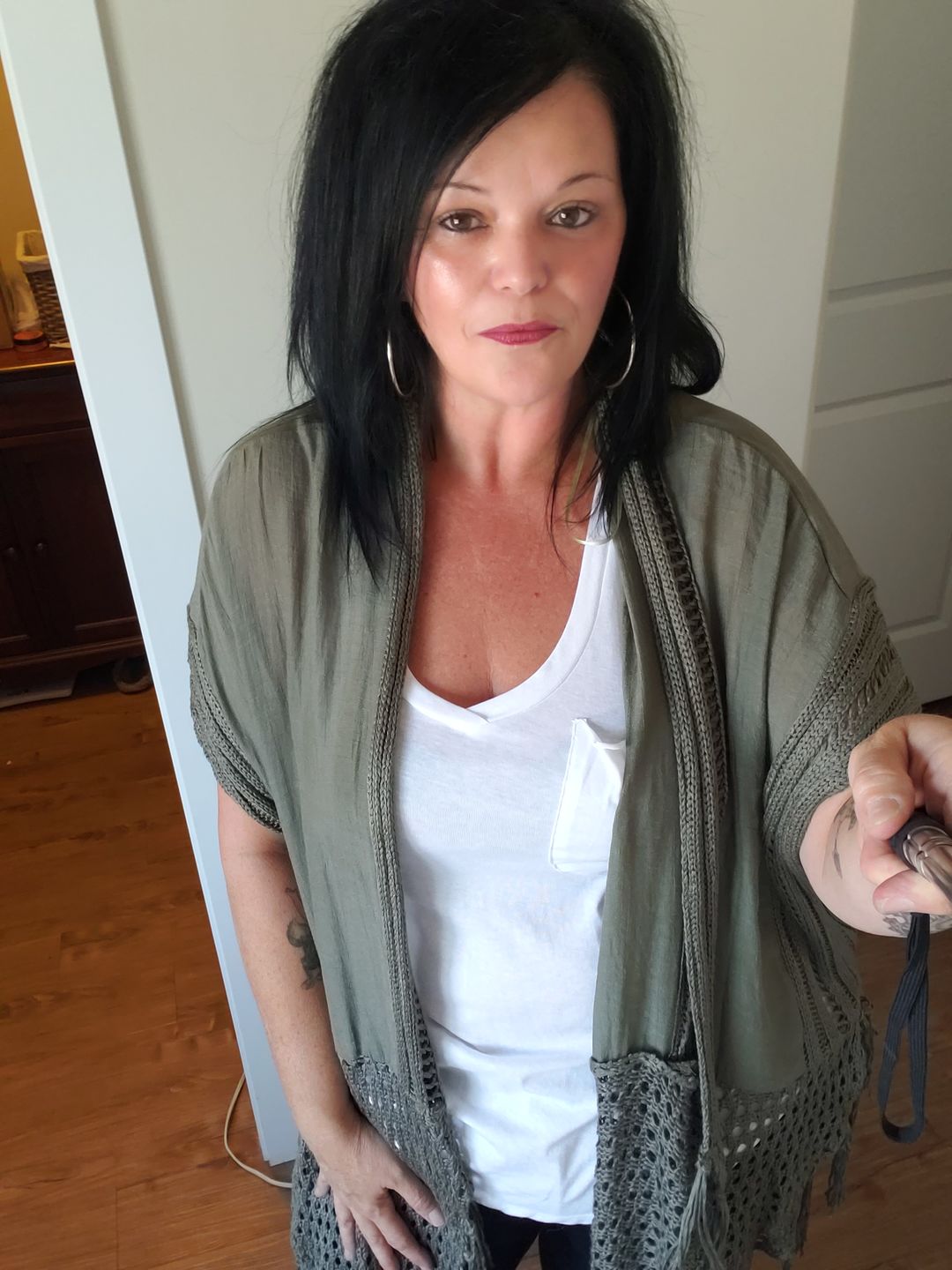 Customer photo review of My Cozy Crochet Cardigan (Olive)
