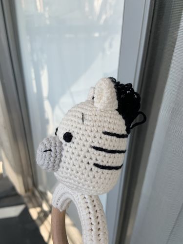 Customer photo review of Zebra Baby Rattle Teether - The Modern Babies