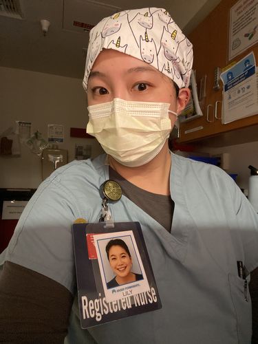 Customer photo review of Unicorns Scrub Cap