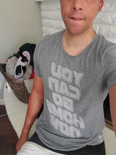 Customer photo review of You Can Go Home Now - Men's Sweat Activated T-Shirt
