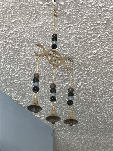 Customer photo review of Triple Moon Wind Chime With Beads