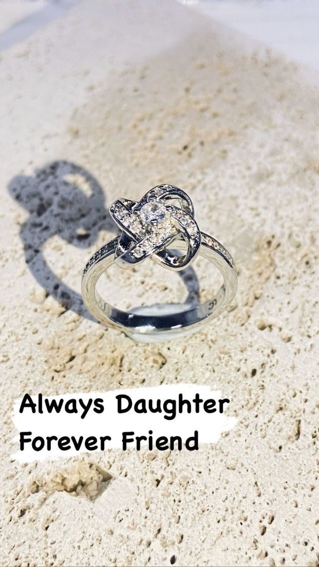 Customer photo review of Always My Daughter Forever My Friend | Love Knot Ring
