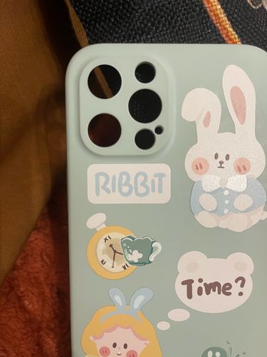 Customer photo review of Cartoon Animal Rabbit Green iPhone Case