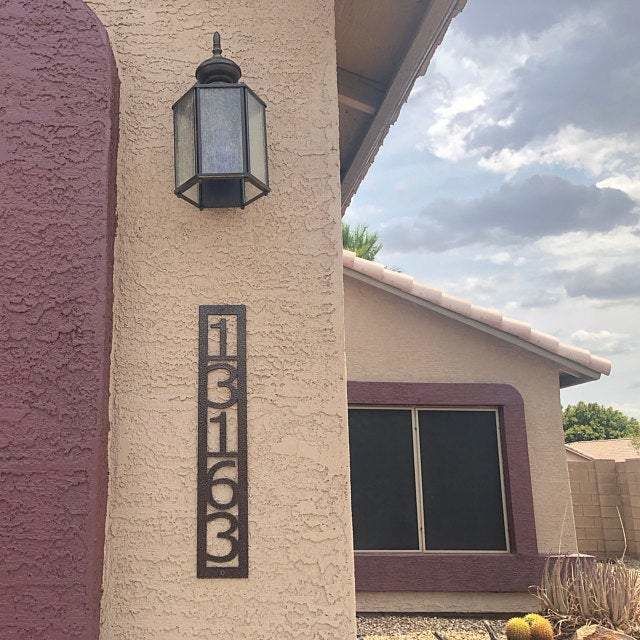 Customer photo review of Metal Address Sign | Vertical Address Sign | Metal Address Plaque | Number Sign | Outdoor Sign | House Number Sign