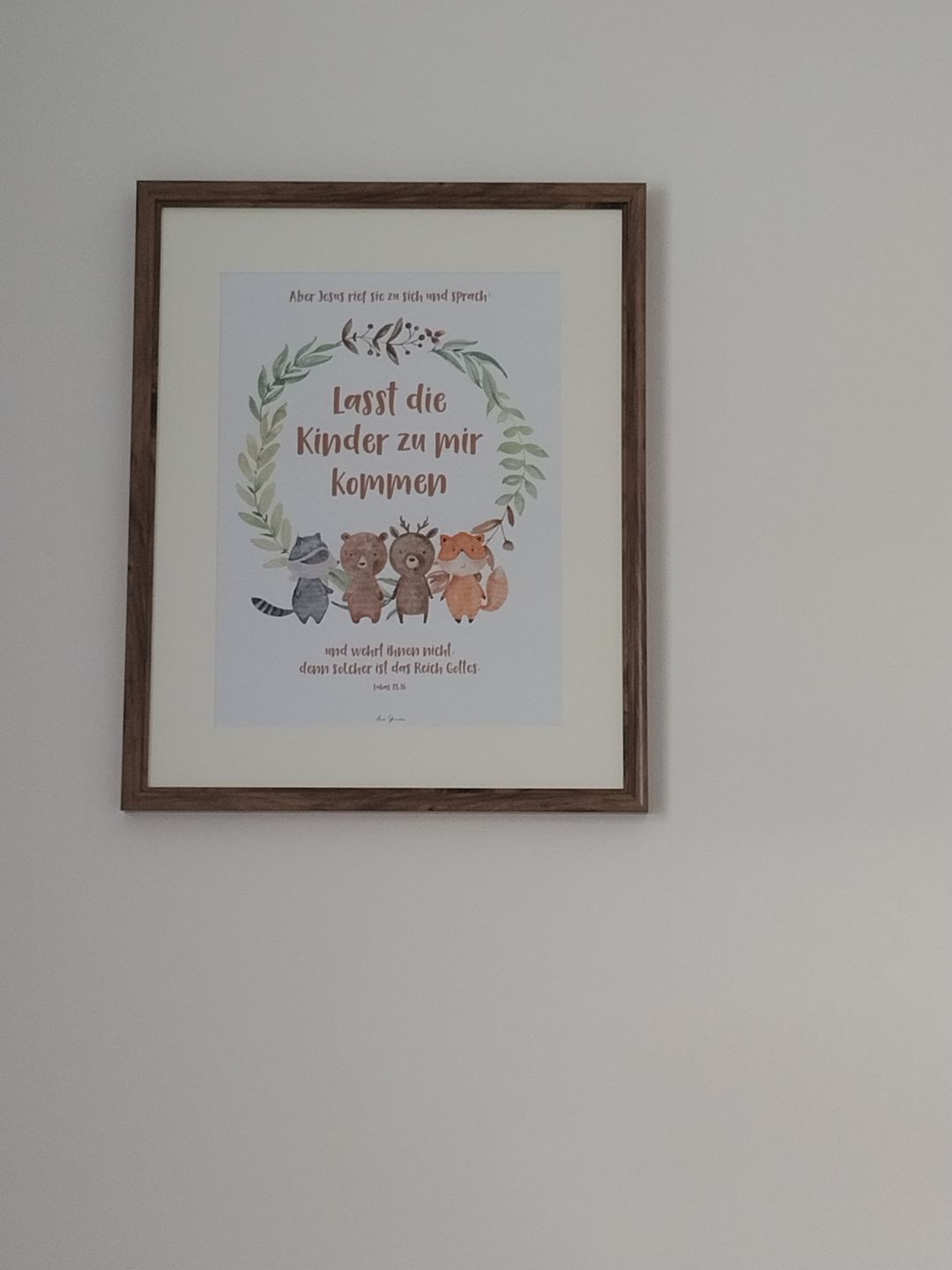 Customer photo review of Poster "Lasst die Kinder zu mir kommen" · A3 / A4 · Bibelvers Deutsch