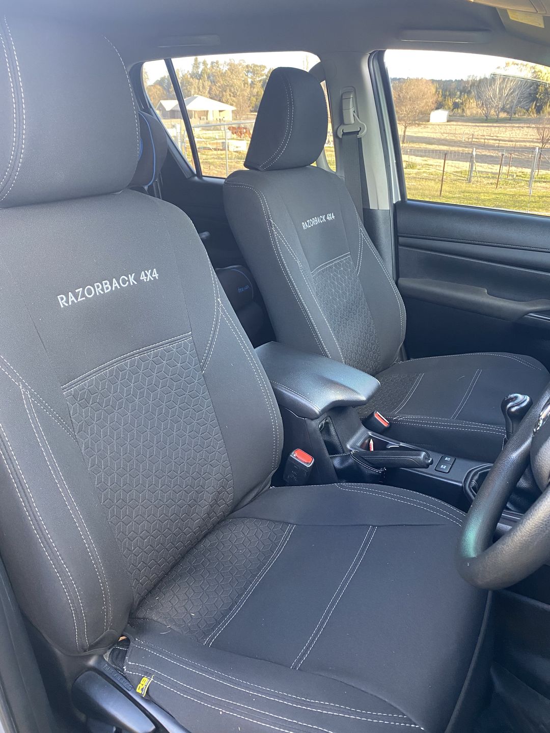 Customer photo review of Toyota HiLux 8th Gen Premium Neoprene 2x Front Seat Covers (Made to Order)