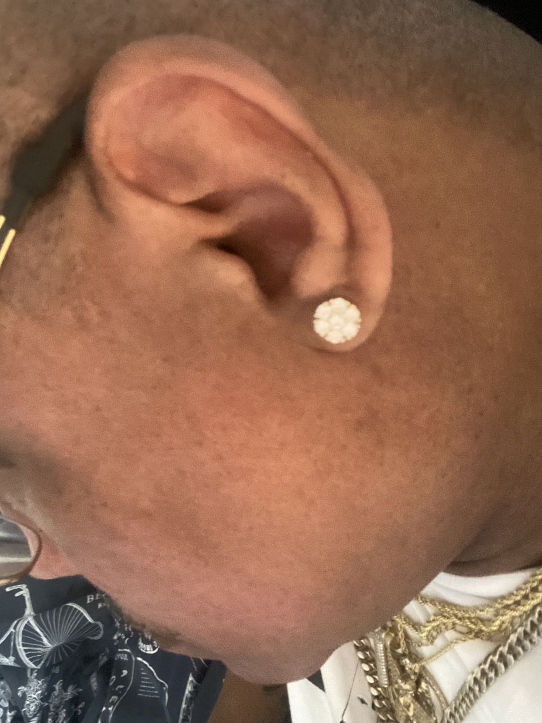 Customer photo review of 1.40 Carat Certified VVS1 Moissanite Cluster Earrings