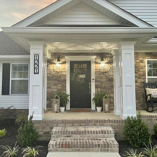 Customer photo review of Metal Address Sign | Vertical Address Sign | Metal Address Plaque | Number Sign | Outdoor Sign | House Number Sign