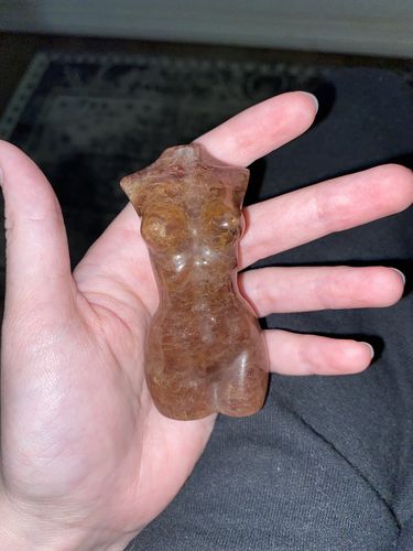 Customer photo review of Strawberry Quartz Goddess Body Carving
