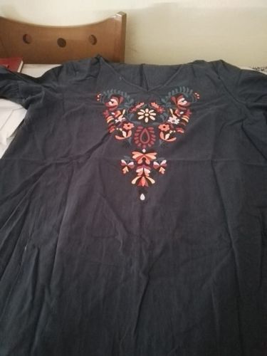 Customer photo review of High Quality Cotton And Linen Loose Flared Sleeves Dress