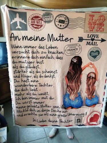 Customer photo review of "An meine Mutter" Decke - Postkarte