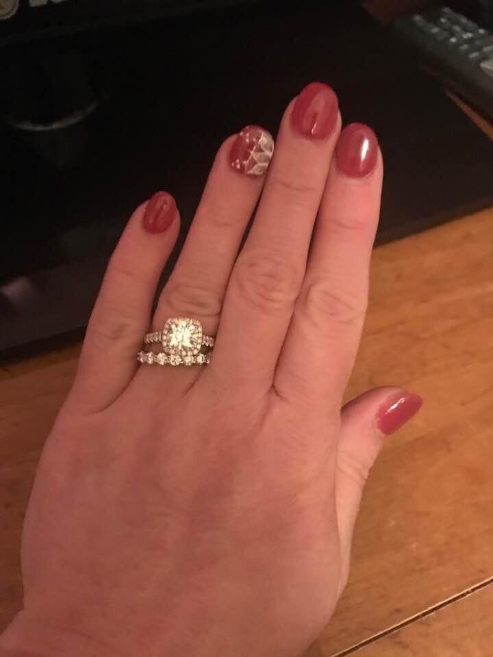 Customer photo review of Halo Cushion Moissanite Pave Sterling Silver Ring