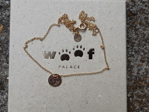 Customer photo review of Gold Dipped Lineart Love Halskette