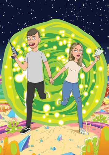 Customer photo review of 'Rick and Morty' Custom Portrait