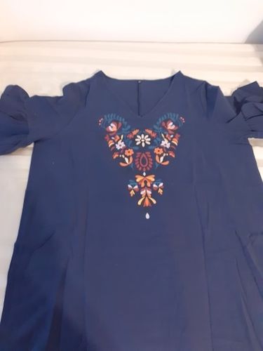 Customer photo review of High Quality Cotton And Linen Loose Flared Sleeves Dress