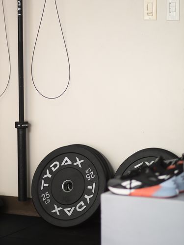 Customer photo review of Tydax Black Bumper Plates: Garage Sale