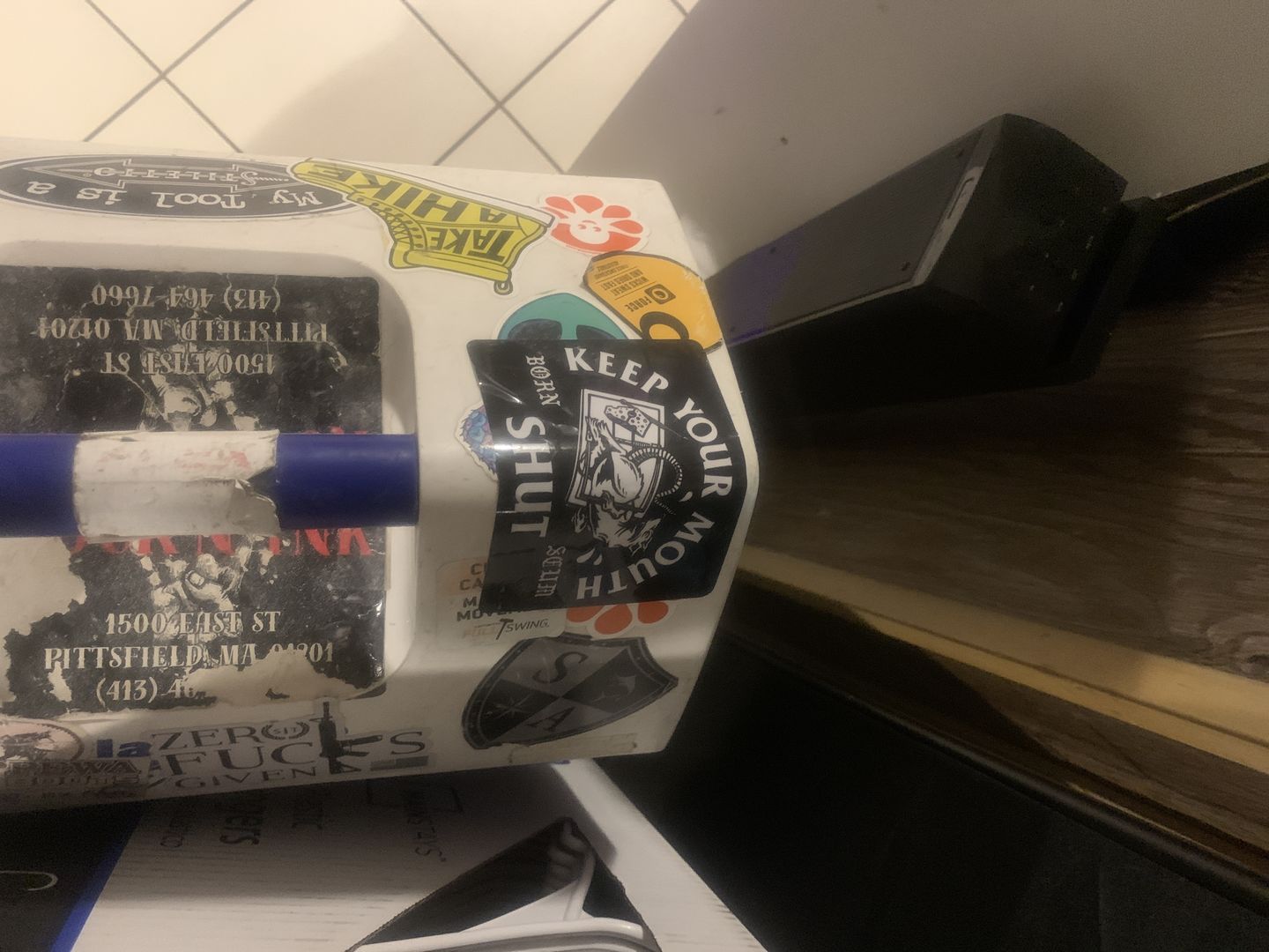Customer photo review of KEEP YOUR MOUTH SHUT STICKER