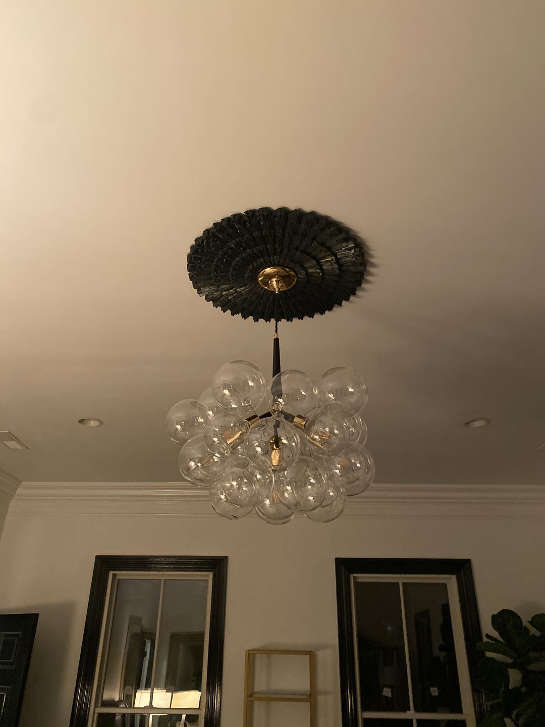 Customer photo review of Modern Clear Glass Bubble Cluster Chandelier