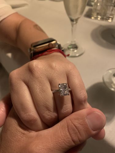 Customer photo review of 3.5Ct Elegant Radiant Cut Engagement Ring For Women In Sterling Silver