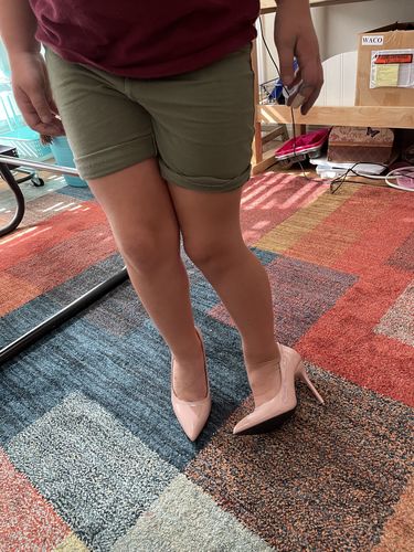 Customer photo review of Pointy Small Size High Heel Patent Dress Pumps AS48