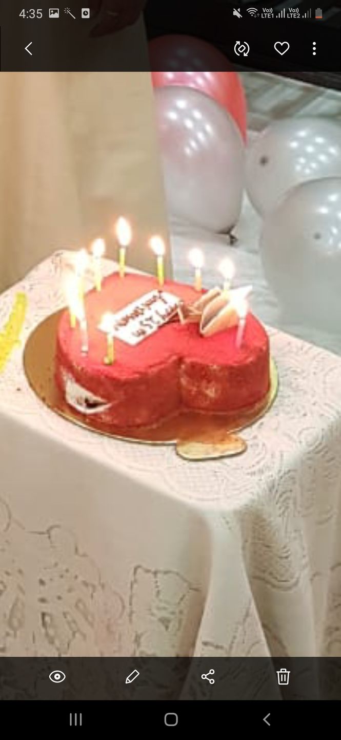 Customer photo review of Heart Shaped Red Velvet Cake