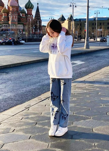 Customer photo review of Butterfly Print Jeans