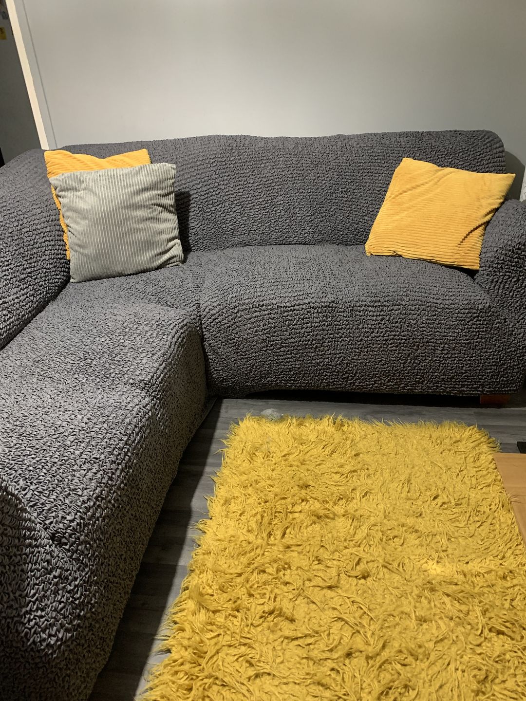 Customer photo review of Corner Sofa Cover - Charcoal  Microfibra