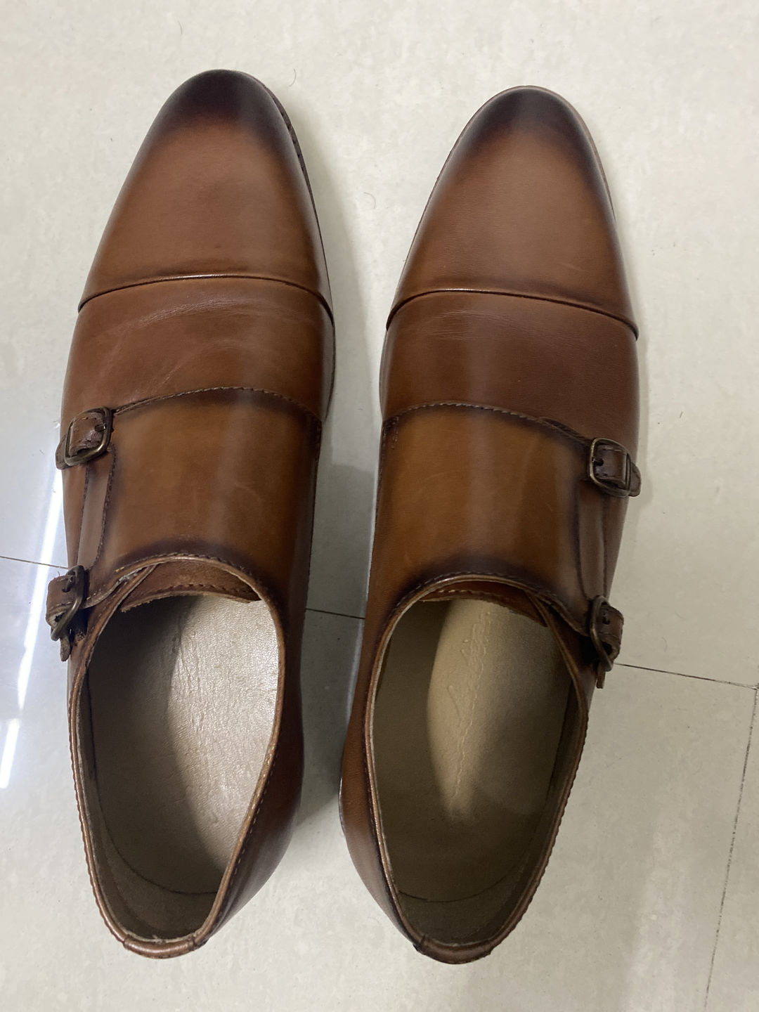 Customer photo review of Double Monk Straps Cap toe - Brown
