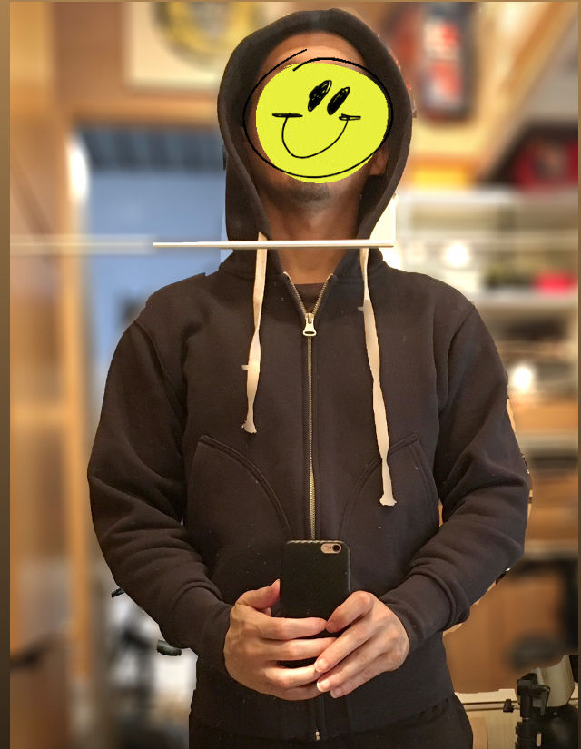 Customer photo review of 17.5 oz Terry Cloth Full-Zip Hoodie - Brick Red