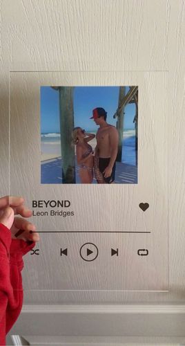 Customer photo review of Custom Song Plaque - The Best Anniversary Gift for Couples